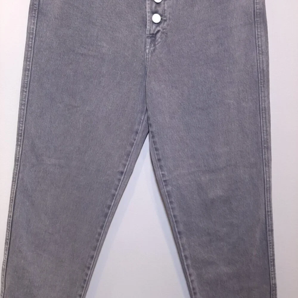 J Brand Heather Button Fly Jeans High Rise Mom Straight Cropped Haven Size 27 - Picture 8 of 15